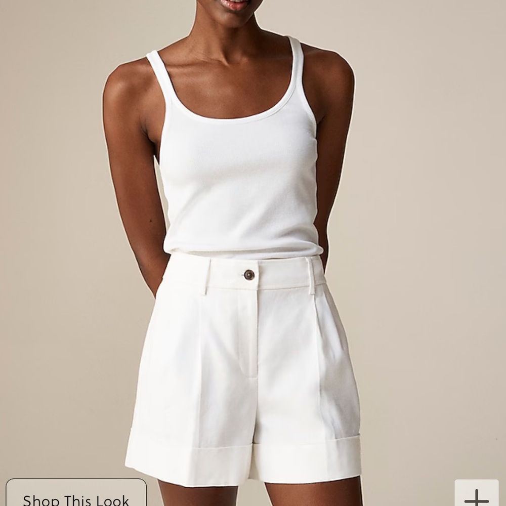JCREW BNWT white linen shorts